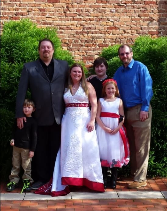 Wedding party photographed after a ceremony in Griffin, Georgia